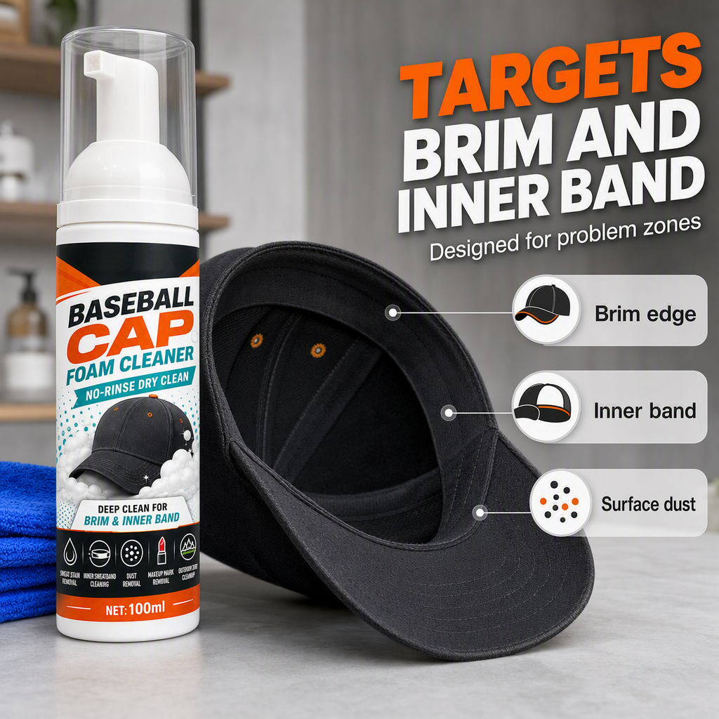 Cap brim and sweatband cleaner