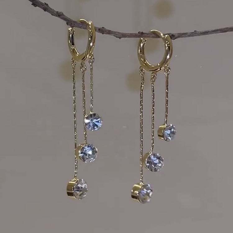 BUY 1 GET 1 FREE - Sparkling Diamond Long Tassel Earrings