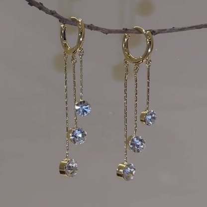 BUY 1 GET 1 FREE - Sparkling Diamond Long Tassel Earrings