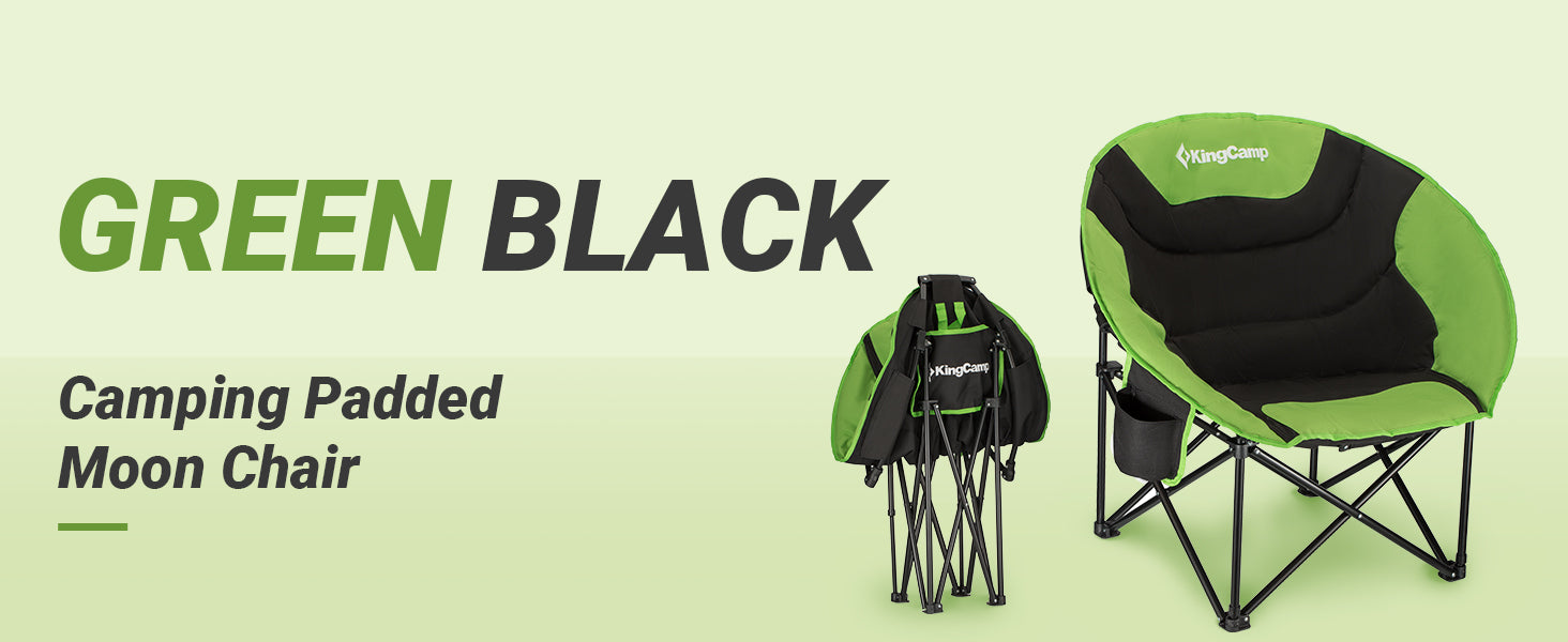 KingCamp Moon Camping Chair Oversized Padded Round Saucer Chairs with Cup Holder