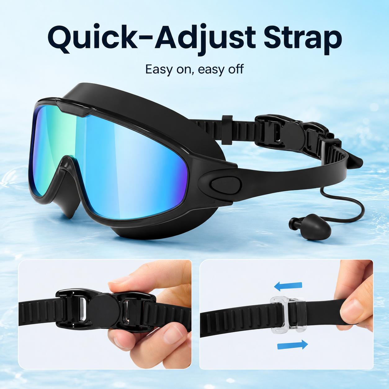 Anti-fog lens swim goggles for clear underwater vision