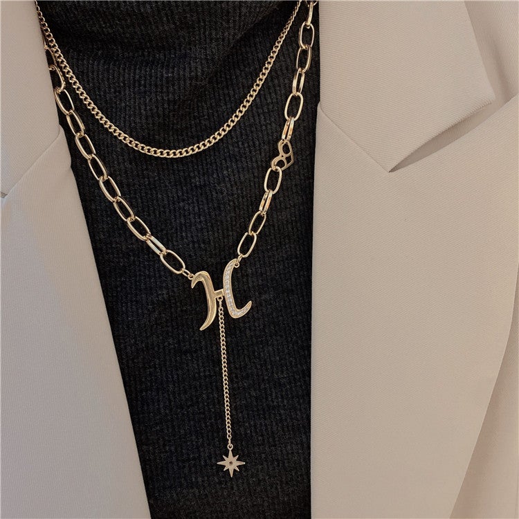 Initial Diamond Letter Pendant Necklace