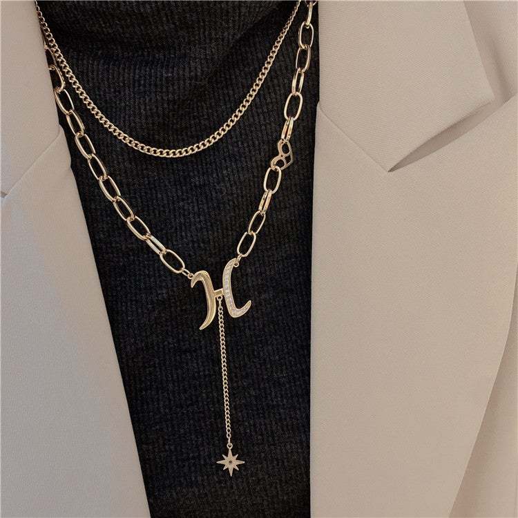 Initial Diamond Letter Pendant Necklace