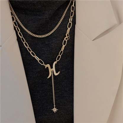 Initial Diamond Letter Pendant Necklace