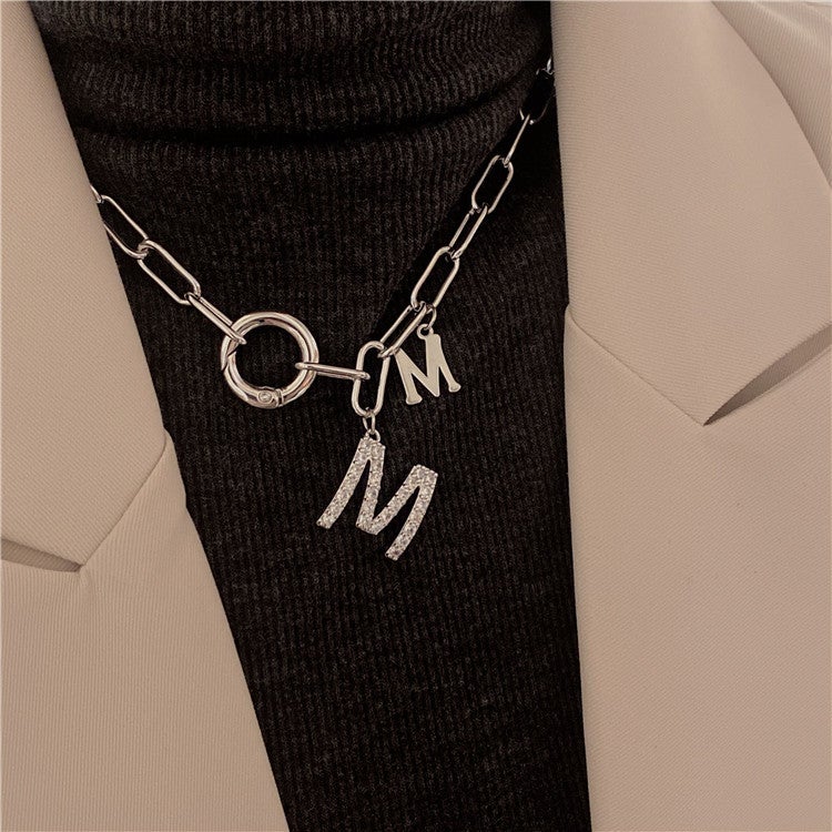 Initial Diamond Letter Pendant Necklace