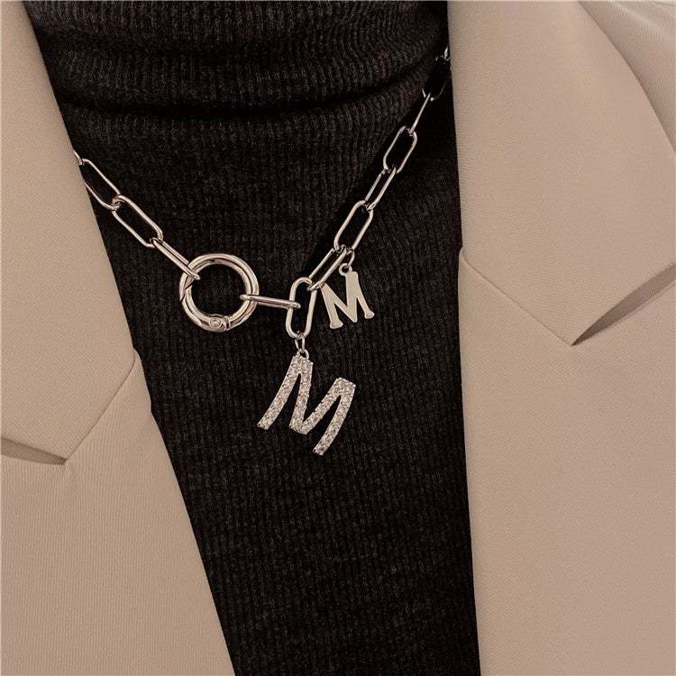 Initial Diamond Letter Pendant Necklace