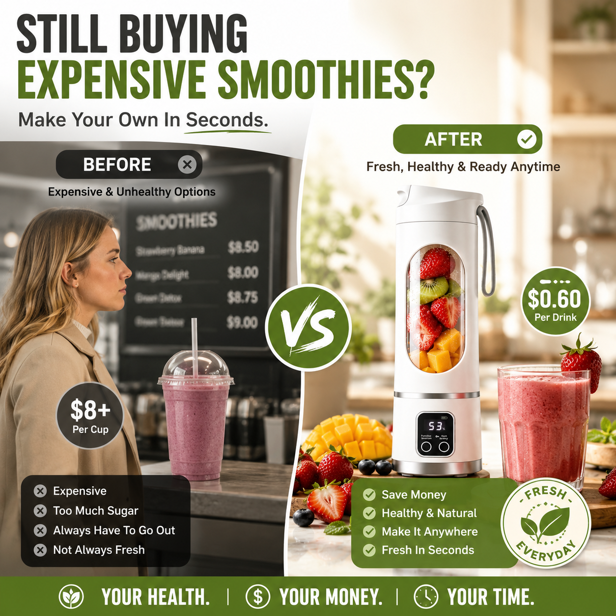Homemade protein smoothie mix