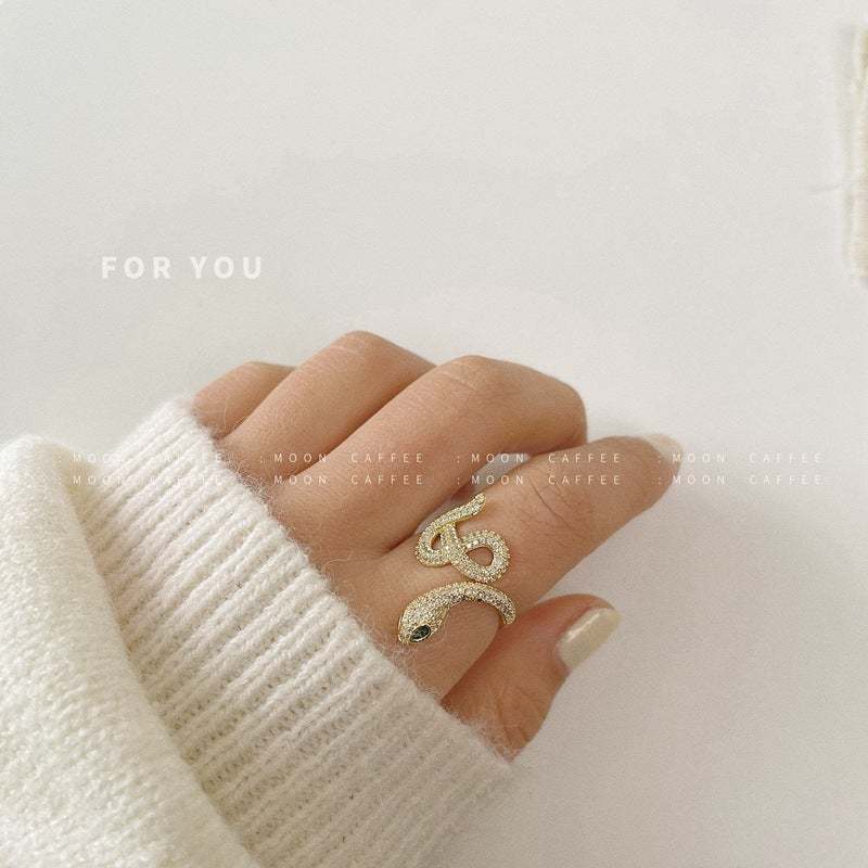 Adjustable Snake Diamond Ring
