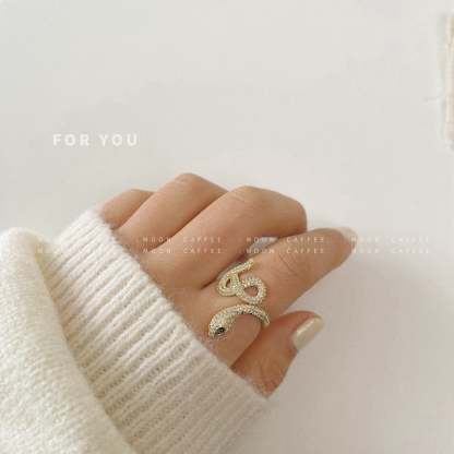 Adjustable Snake Diamond Ring