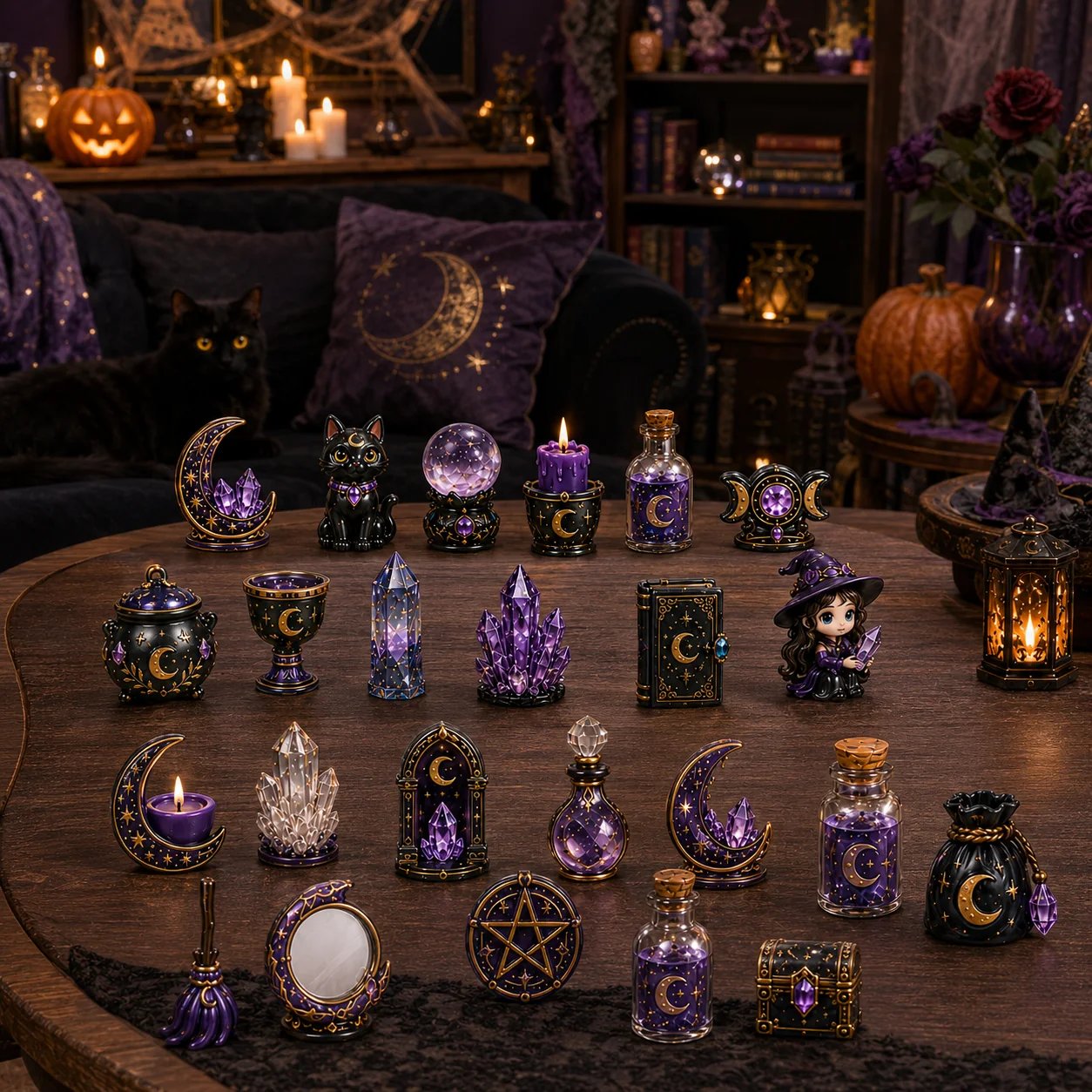⏳ Last Day 49% OFF – 🔮 2026 Crystal Witch Advent Calendar | 24 Days of Mystical Miniatures, Crystal-Inspired Surprises & Witchy Fantasy Charm ✨ - 2D Flat Acrylic