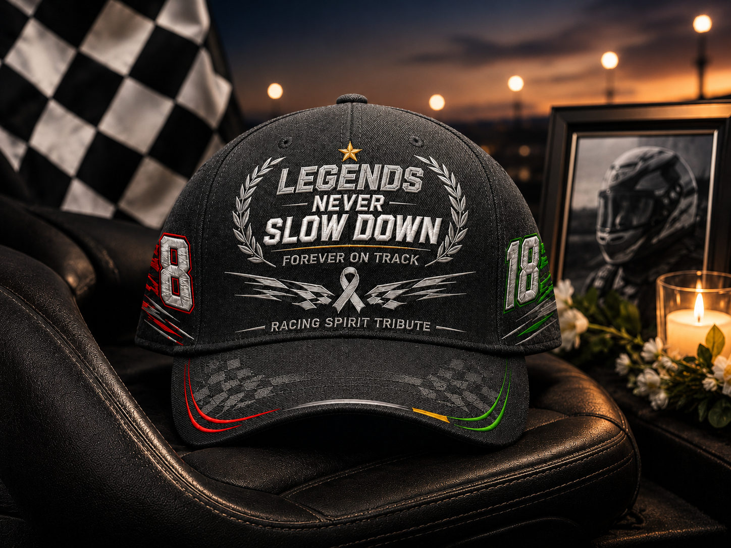 Legends Never Slow Down Racing Spirit Tribute Cap