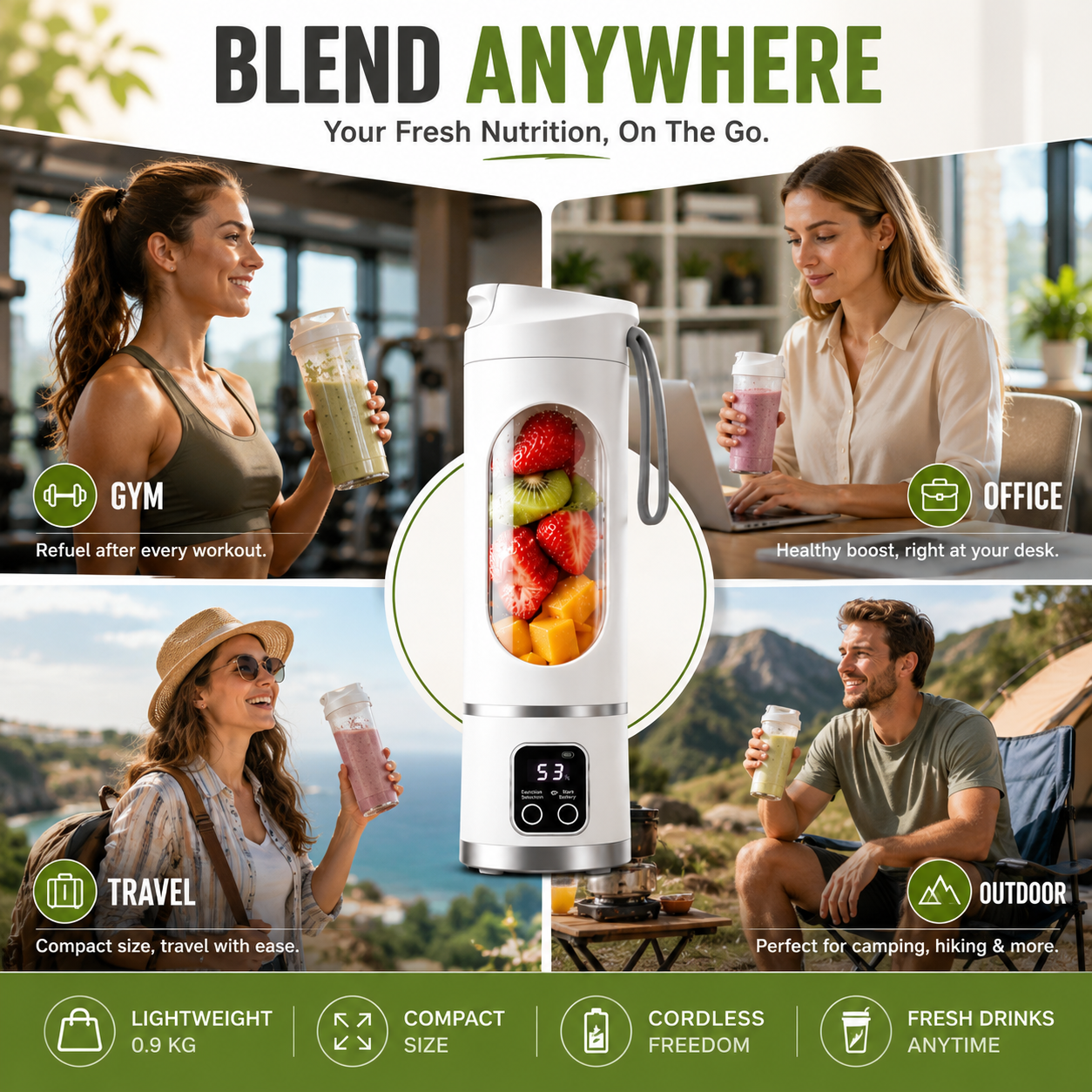Blender fit for gym office bag