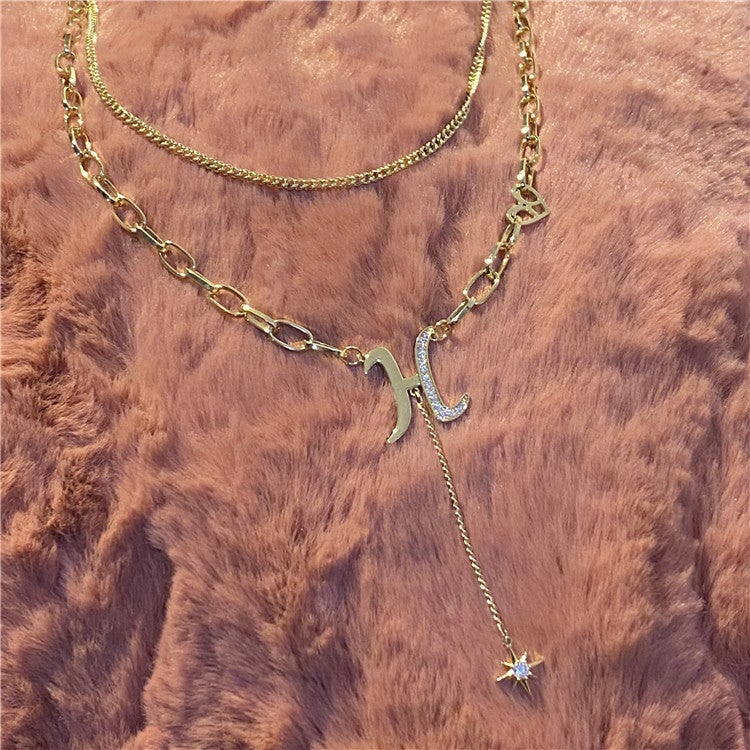 Initial Diamond Letter Pendant Necklace