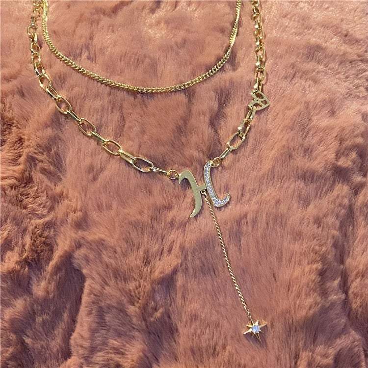 Initial Diamond Letter Pendant Necklace