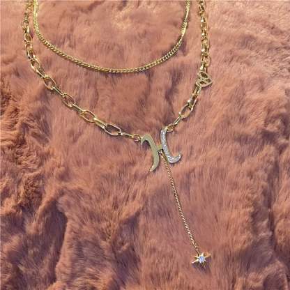 Initial Diamond Letter Pendant Necklace