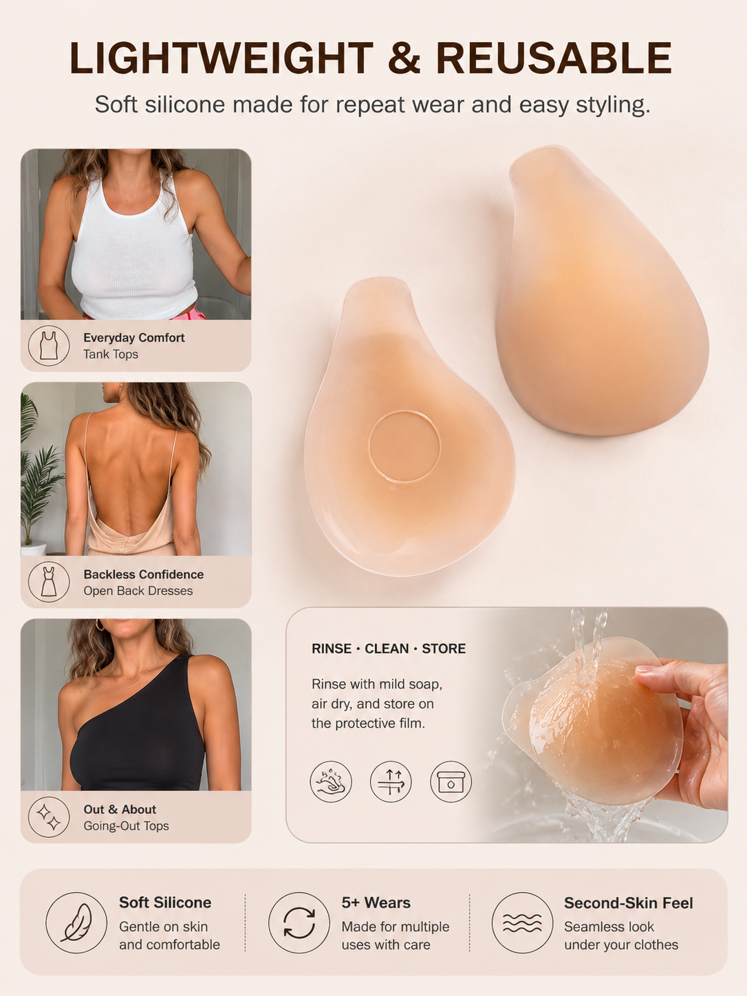 Lightweight washable medical grade silicone covers