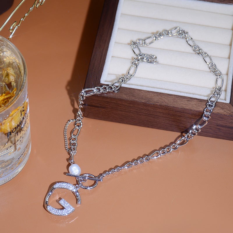 Initial Diamond Letter Pendant Necklace