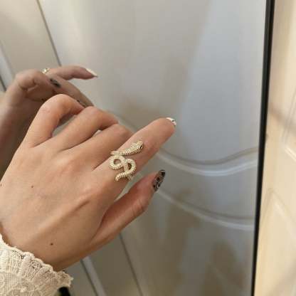 Adjustable Snake Diamond Ring