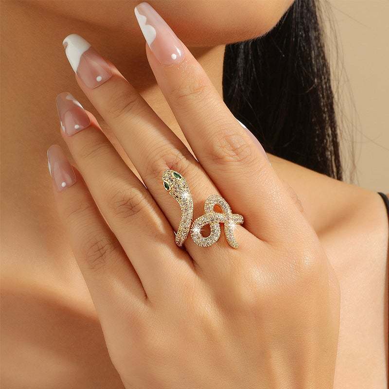 Adjustable Snake Diamond Ring