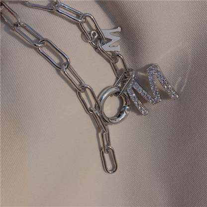 Initial Diamond Letter Pendant Necklace