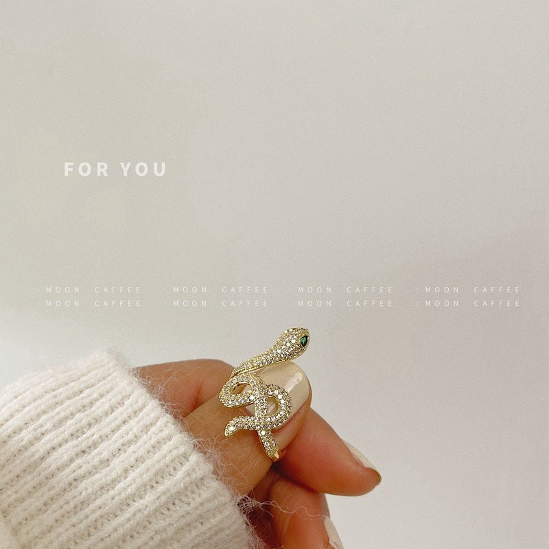 Adjustable Snake Diamond Ring