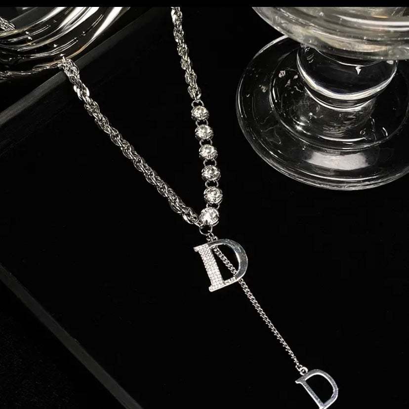 Initial Diamond Letter Pendant Necklace
