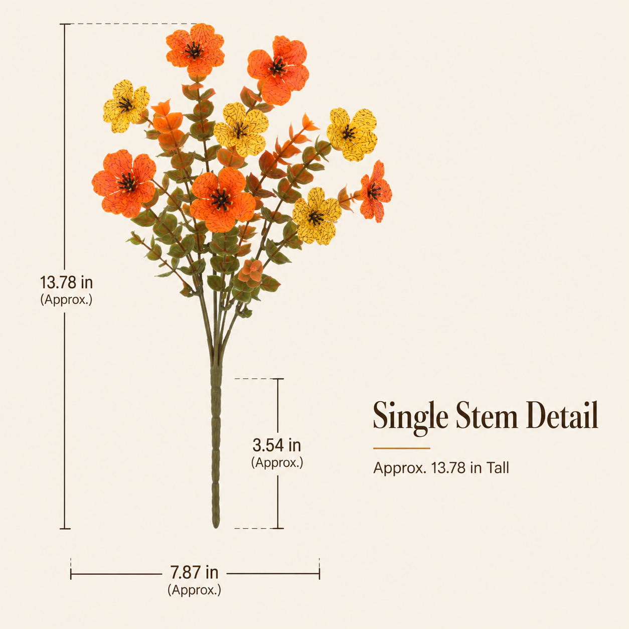 Single stem bundle alongside multi-bundle full arrangement display
