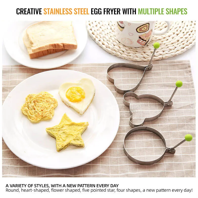 Multiple foods cooking with stainless steel breakfast molds