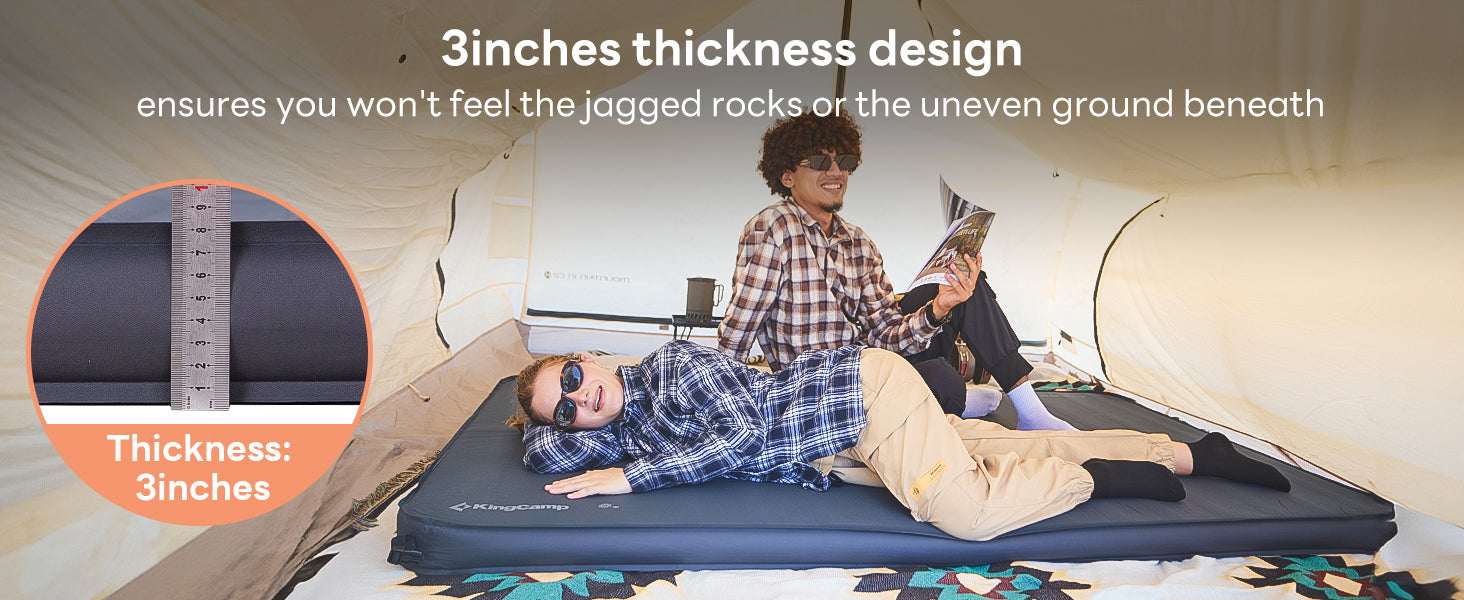 KingCamp 3D Double Self-Inflating Camping Mattress with Built-in Pump