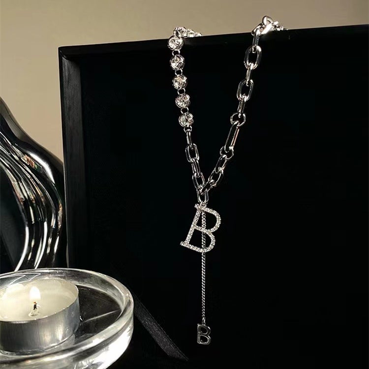 Initial Diamond Letter Pendant Necklace