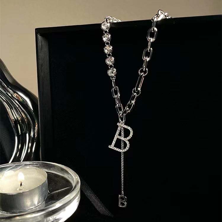 Initial Diamond Letter Pendant Necklace