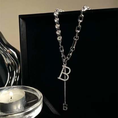 Initial Diamond Letter Pendant Necklace