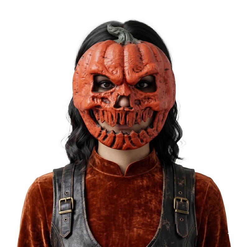 Pumpkin skull horror mask size and wearable costume fit reference