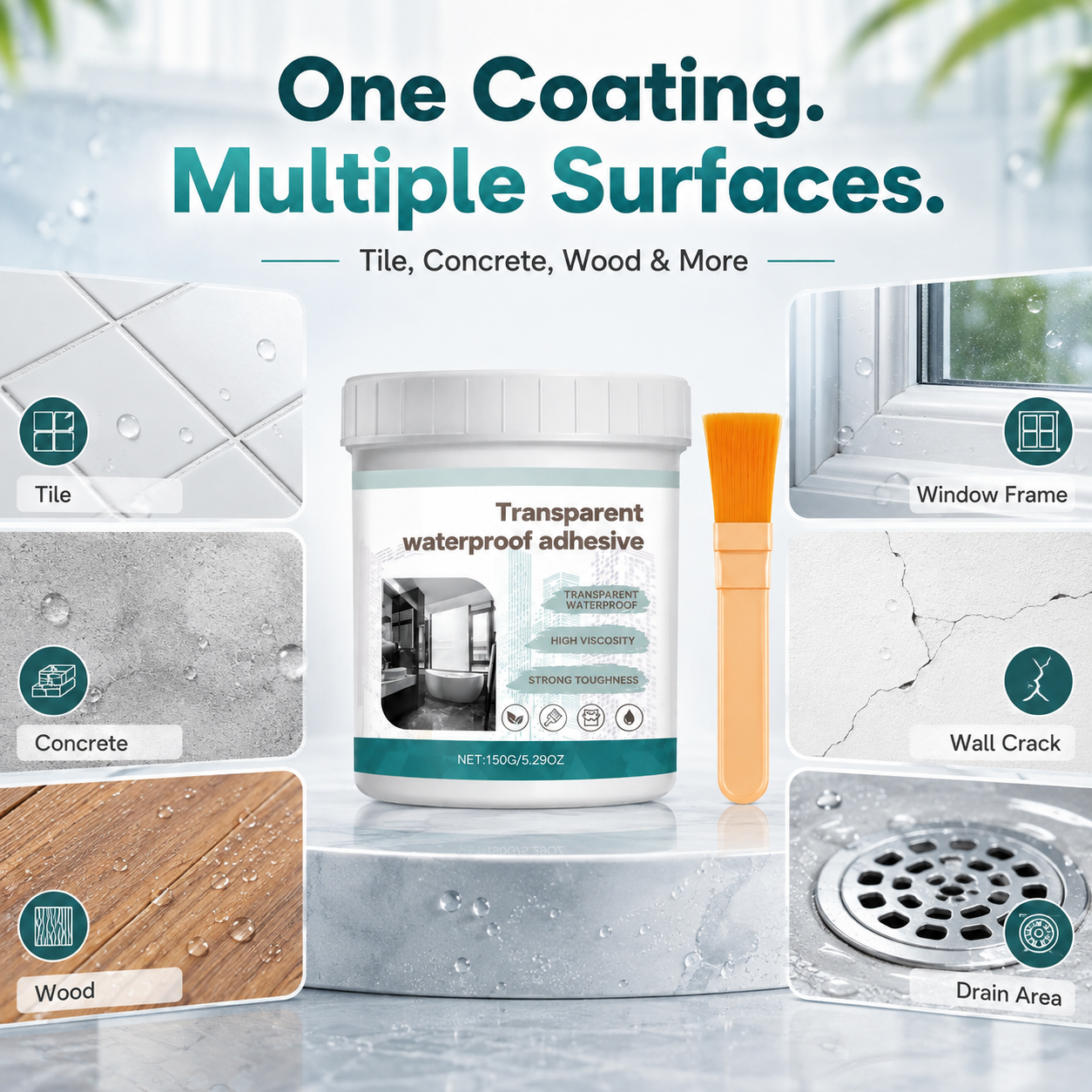 150ml tub and brush package layout