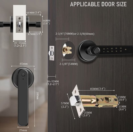 Smart Door Lock With Bluetooth Fingerprint App Control And Key Entry - Product detail