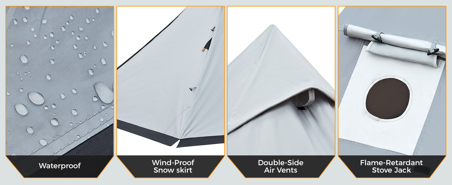 KingCamp Tipi Hot Tents with Stove Jack for 1-2 People