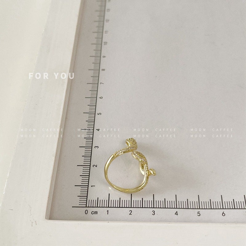 Adjustable Snake Diamond Ring