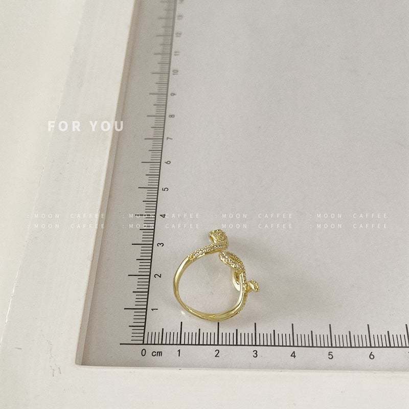 Adjustable Snake Diamond Ring