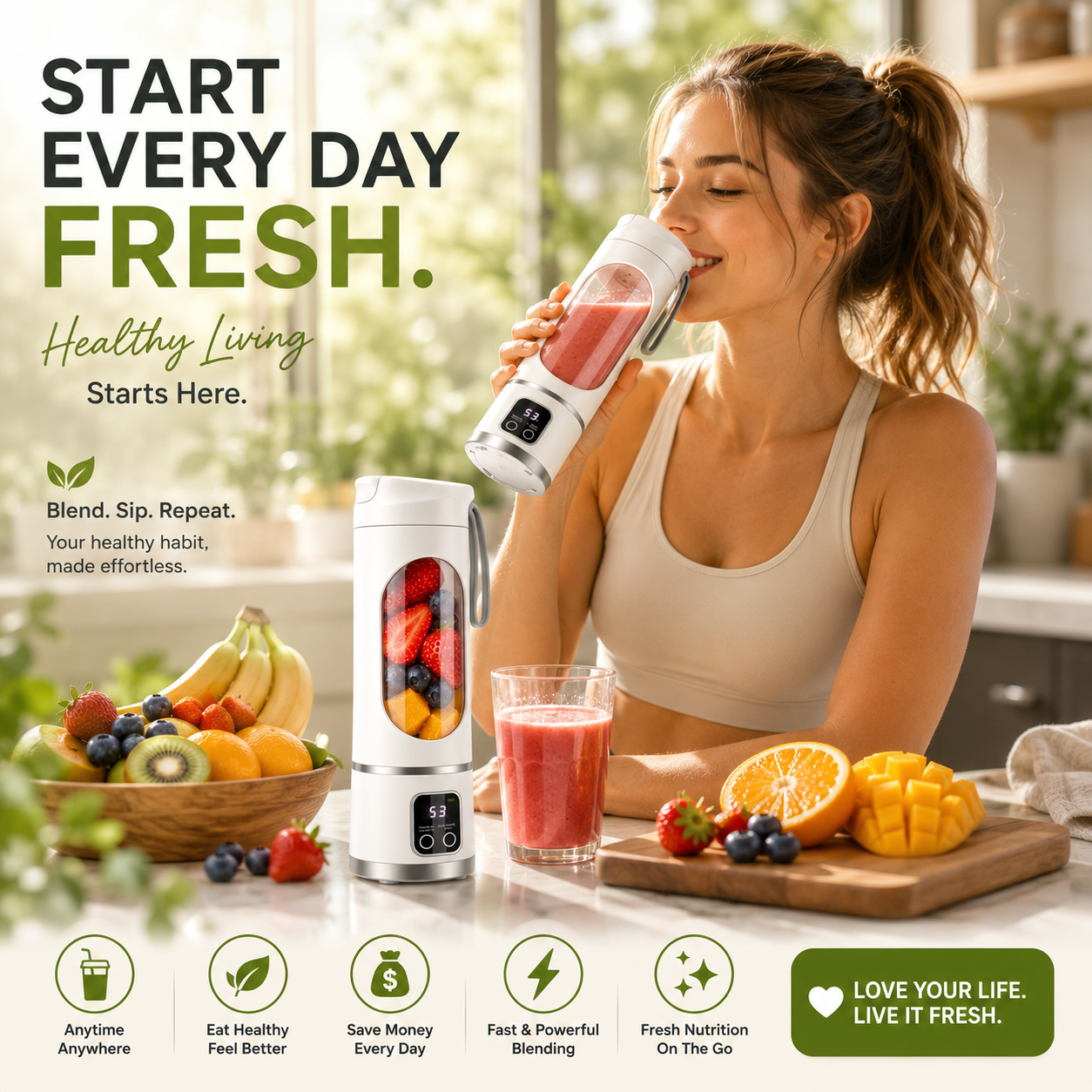 Active healthy nutrition juice habits