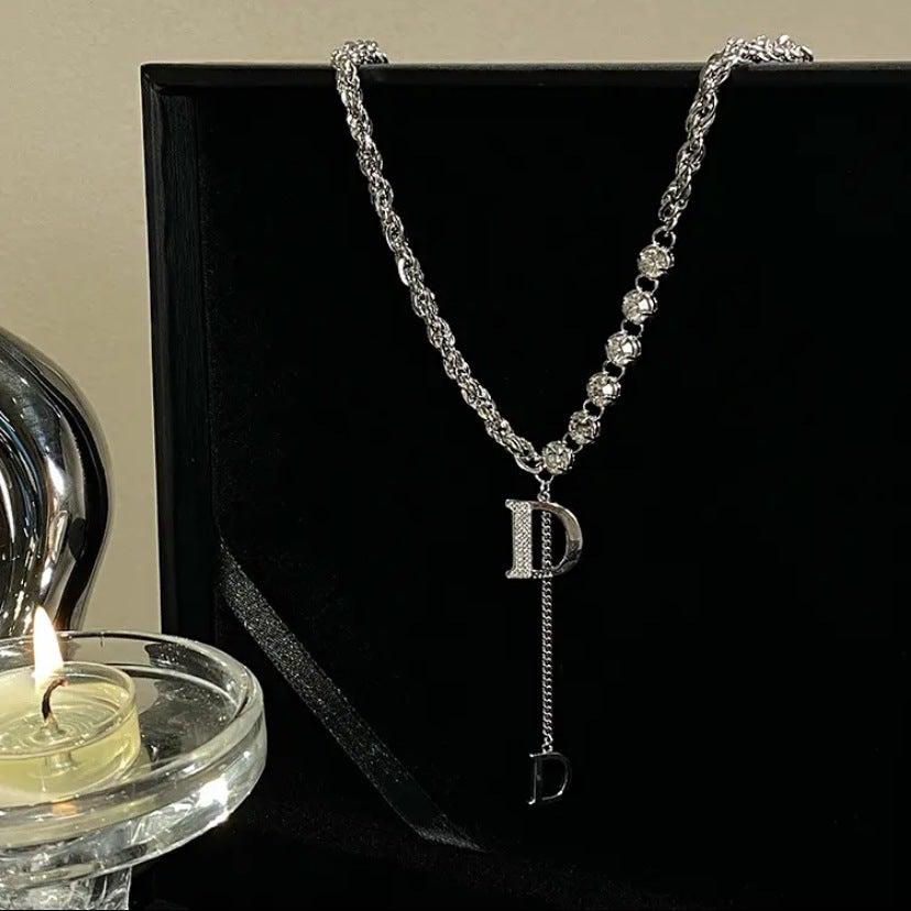 Initial Diamond Letter Pendant Necklace