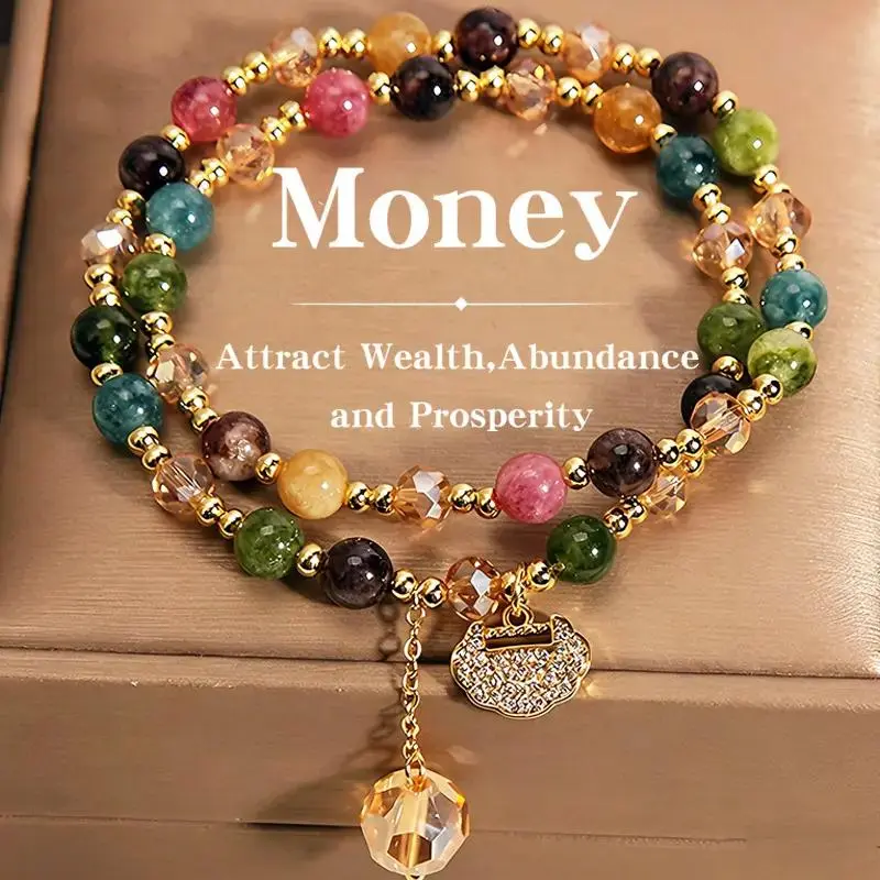Unisex Double-Strand Natural Gemstone Bracelet