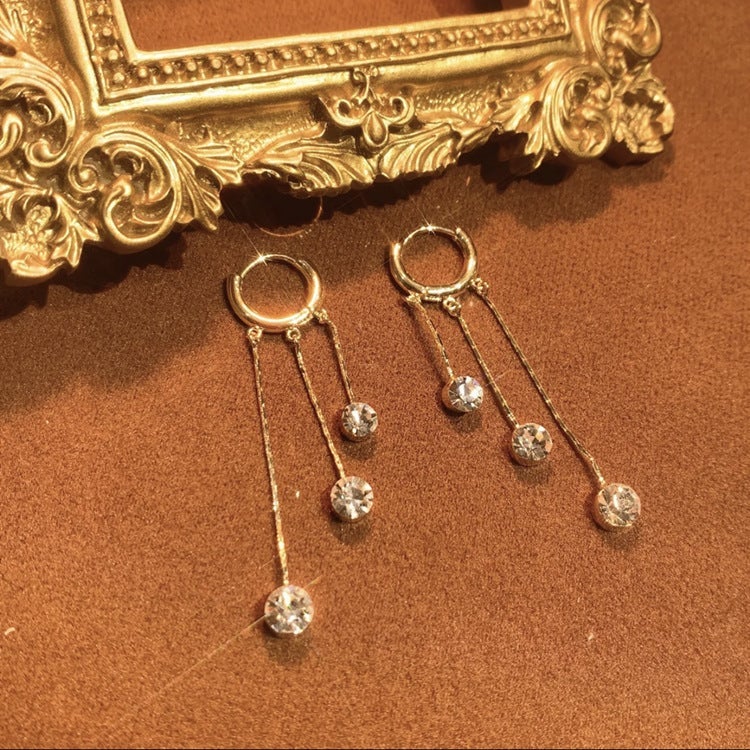 BUY 1 GET 1 FREE - Sparkling Diamond Long Tassel Earrings