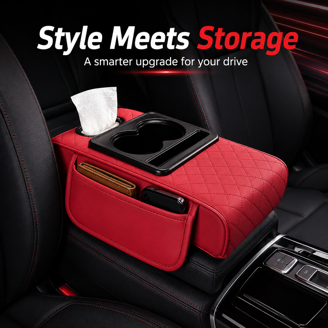 Comfortable car armrest heightening pad