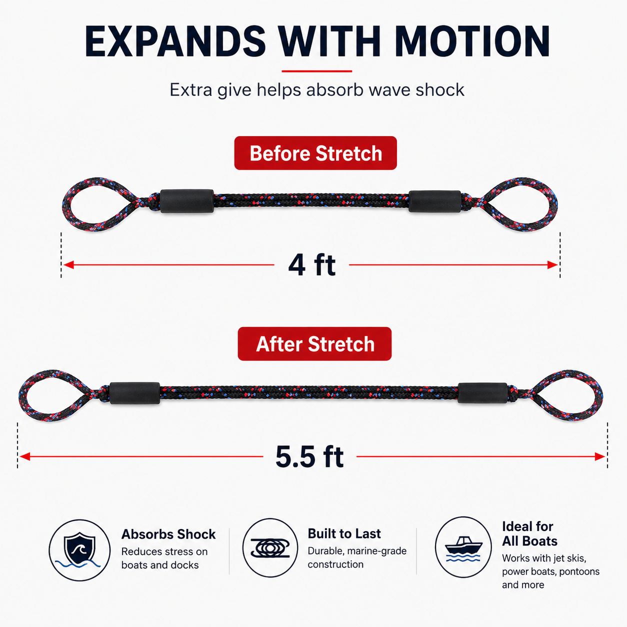 Heavy-duty bungee dock line product details