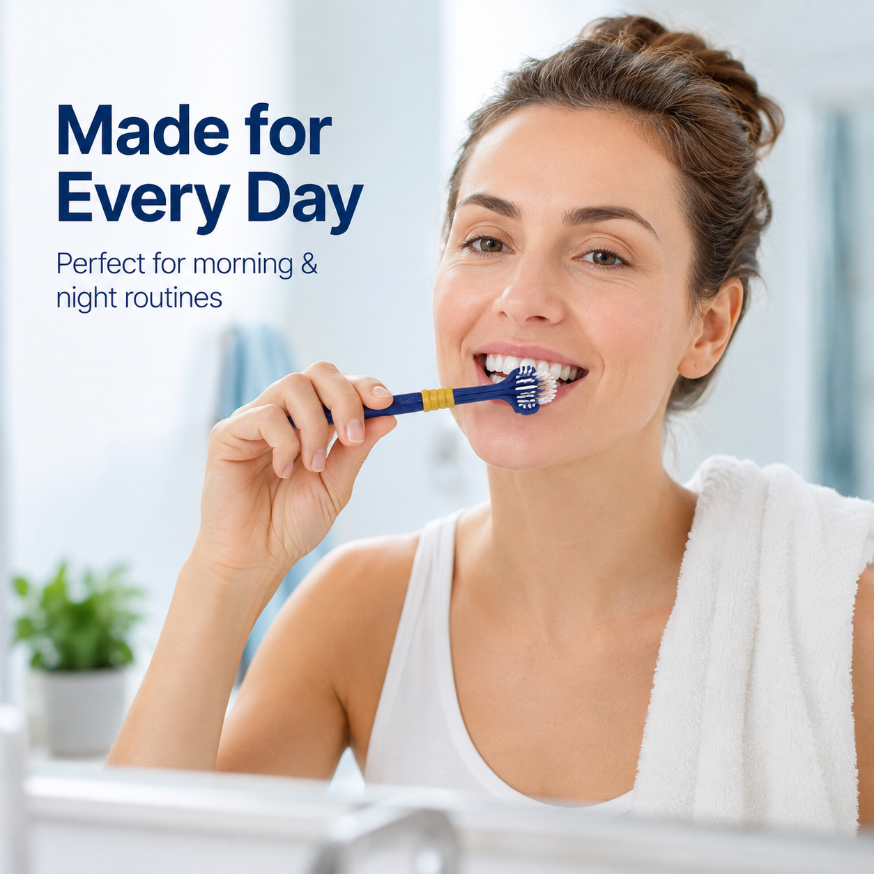 Three-sided manual toothbrush full product overview