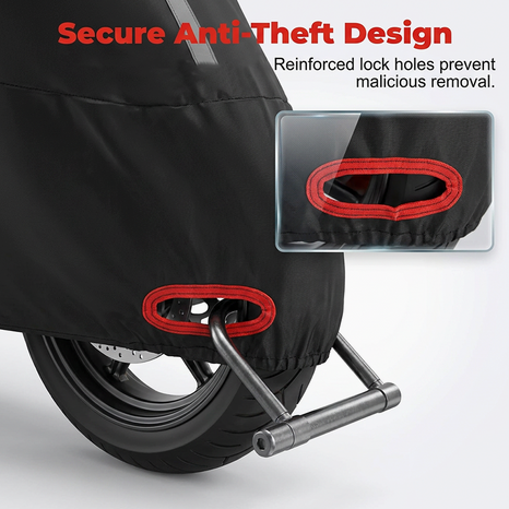 Weatherproof Motorcycle Cover With Reflective Stripes And Reinforced Lock Openings - Product detail