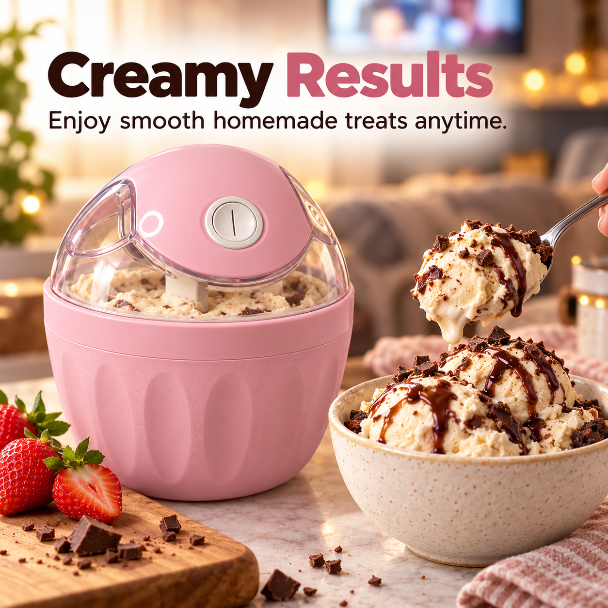 Creamy homemade ice cream results