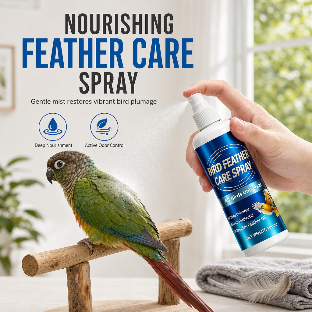 Bird feather care and deodorizing spray