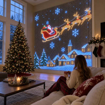 🎄 Smart LED Curtain Lights | App-Controlled Animated Christmas Wall Display ✨