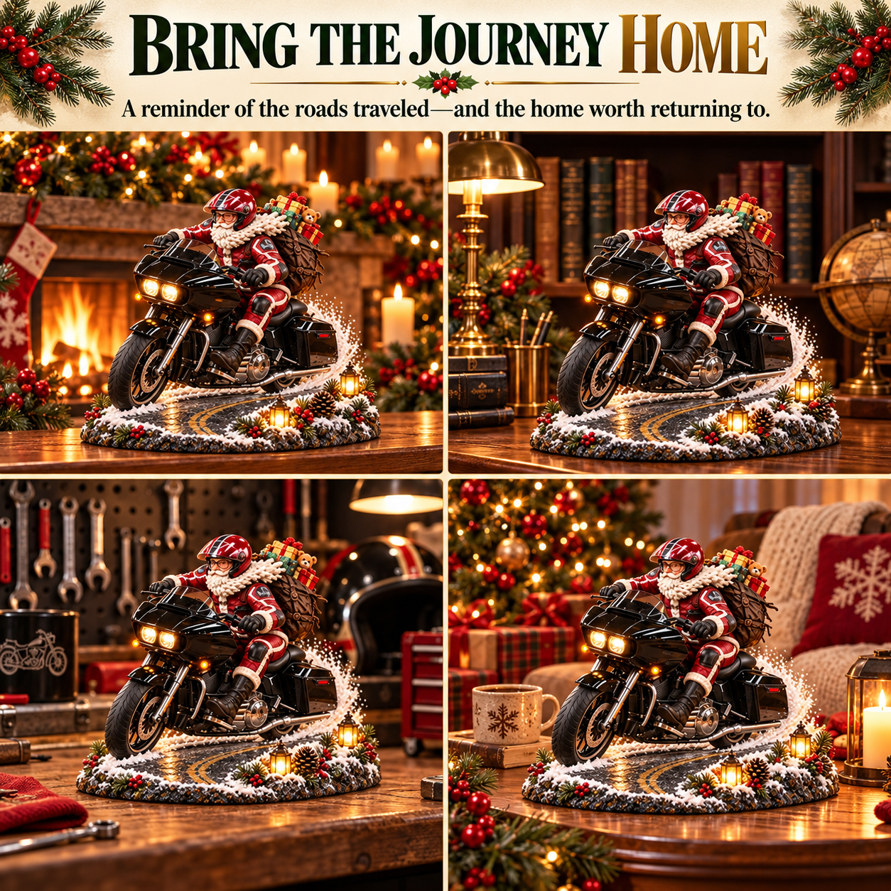 Santa motorcycle keepsake display ideas